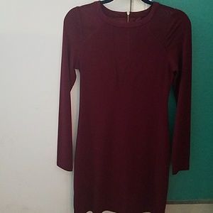 Burgundy long sleeve dress